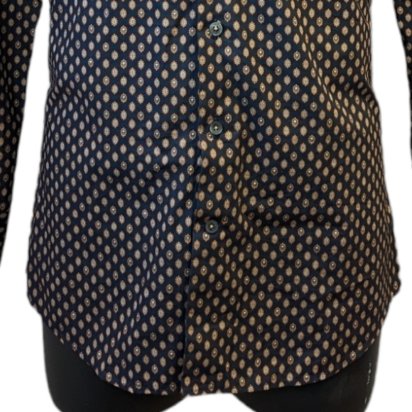 Simons black print modern fit button front shirt size 15L - Picture 3 of 7